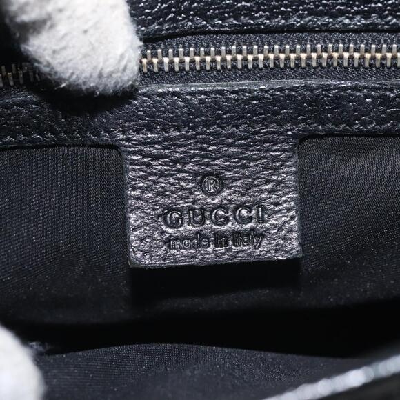 GUCCI GG Canvas Jackie Hand Bag Black Silver - Picture 15 of 16